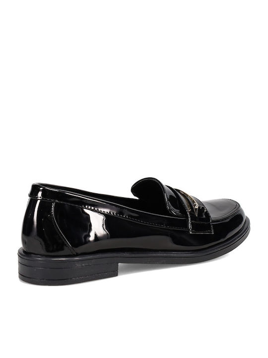 Patent Leather Women's Loafers in Black Color