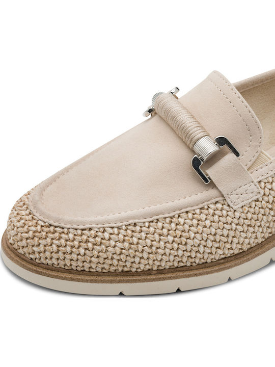 Loafers Dama Din Piele Bej