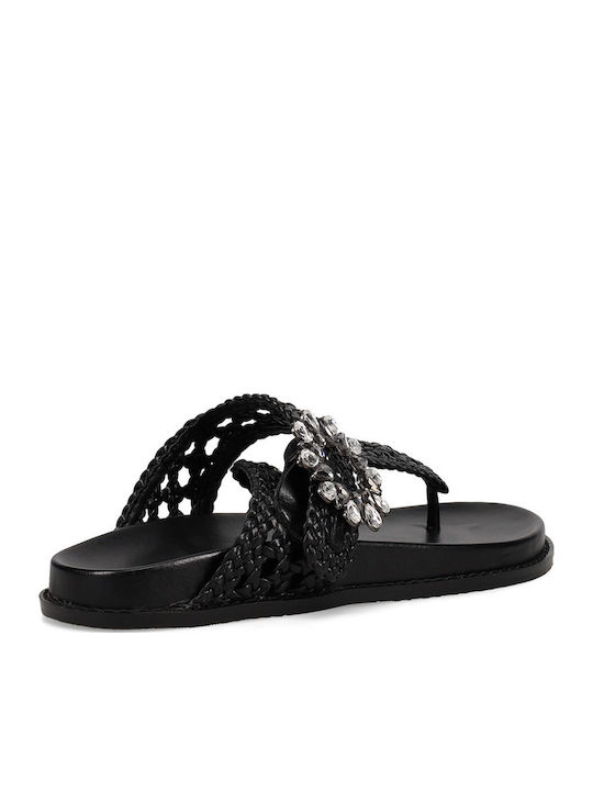 Flache Sandalen für Damen in Schwarz Farbe