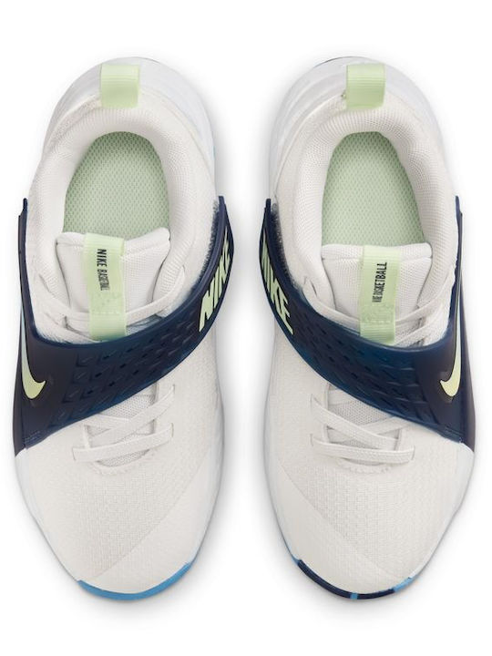 Team Hustle D 12 Kids Sports Basketball Shoes With Hoop & Loop Closure White
