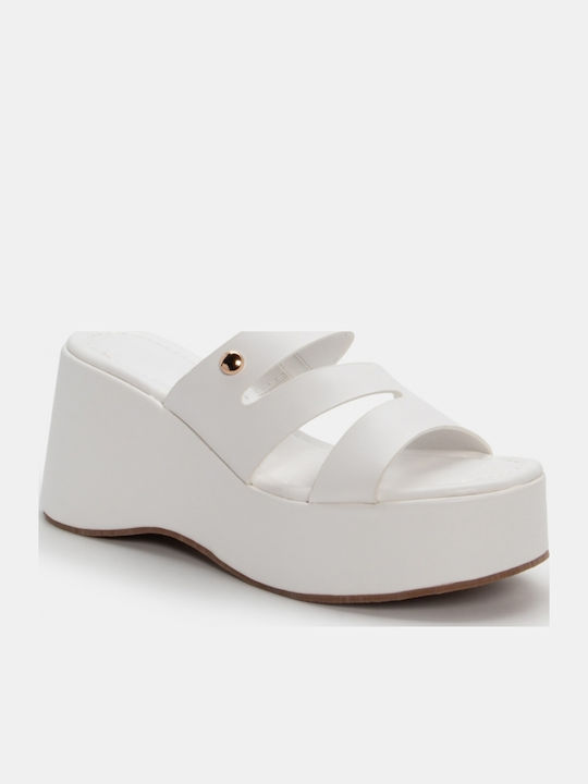 Women's Synthetic Leather Platform Shoes White
