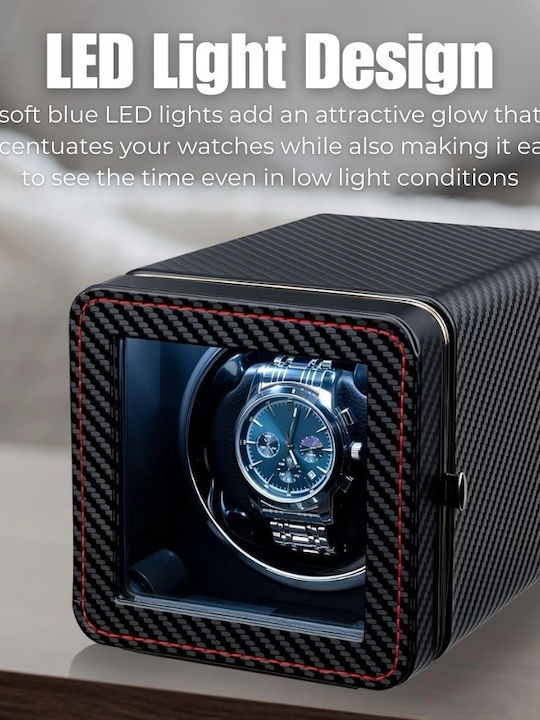 Cutie Automată De Întors Ceasuri Iuni Întorcător Ceasuri Piele Ecologică Fibre De Carbon