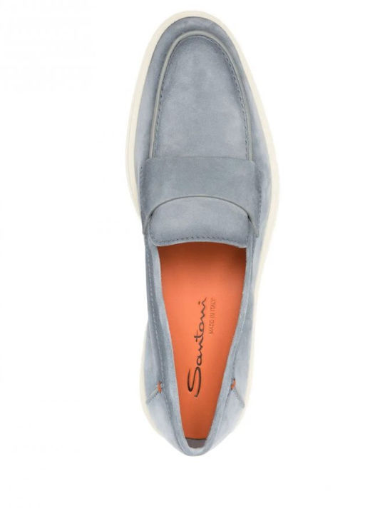 Δερμάτινα Ανδρικά Loafers σε Μπλε Χρώμα