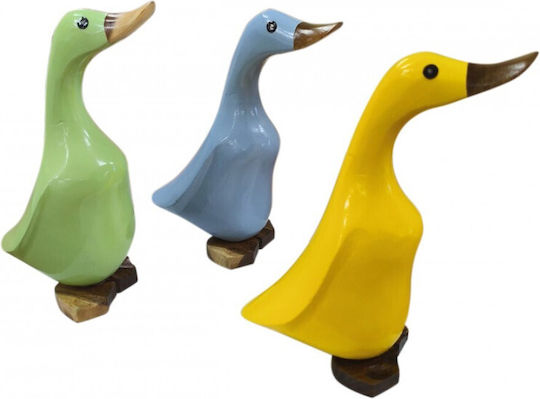 Ducks Decoration Bamboo And Teak Wood 3 Colors 15x10x24cm