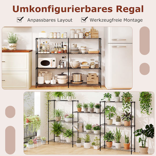 Bücherregal Schwarz 138,5x91x35cm