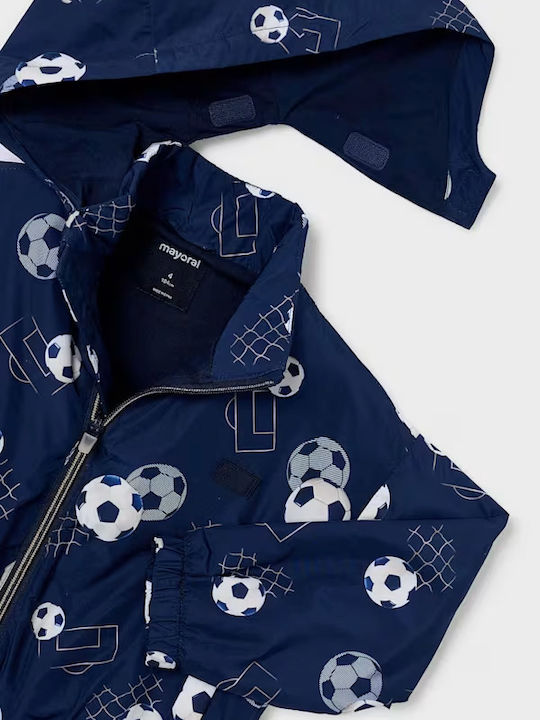Kinderjacken & Winterjacken Casual Lang Winddicht mit Kapuze Marineblau