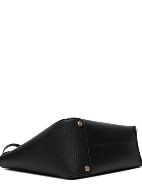 Stoff Damen Schultertasche Schwarz