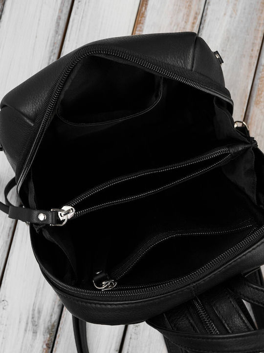 Leather Women's Bag Backpack Black