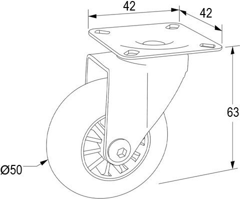 Finetto Furniture Wheel made of Metal Transparent