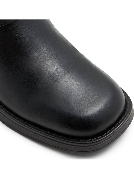Leder Damen Stiefeletten Schwarz