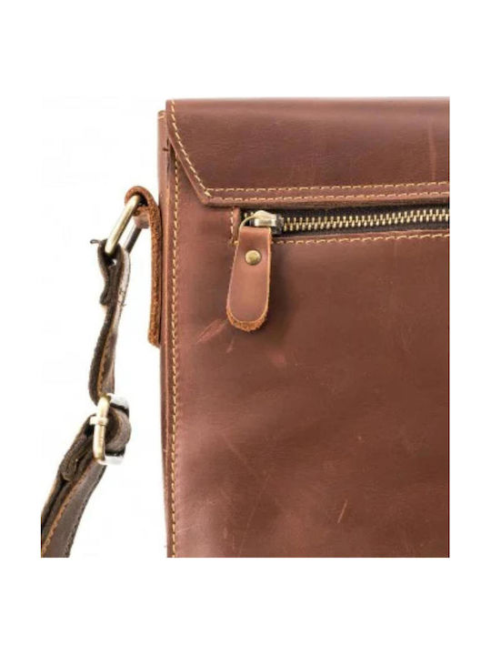 Leder Herrentasche Schulter / Crossbody Braun