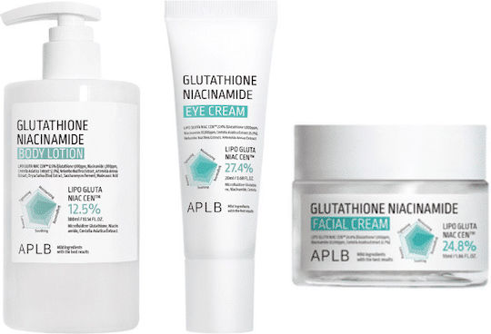 APLB Glutathione Niacinamide Hautpflegeset für Anti-Aging & Feuchtigkeitsspendend 3Stück