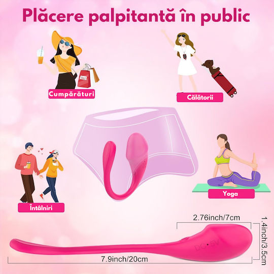 Вибратор G-Spot с Дистанционно Управление 20см Розов