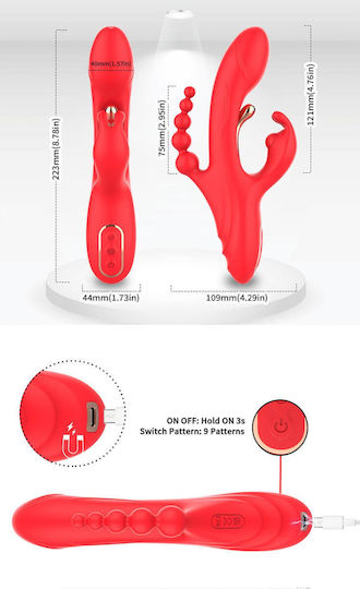 B-Series Joy Δονητής Rabbit 22.3cm Κόκκινος