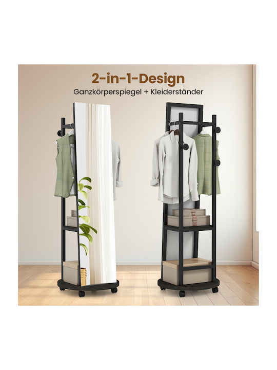 Costway Floor Mirror With Black Wooden Frame