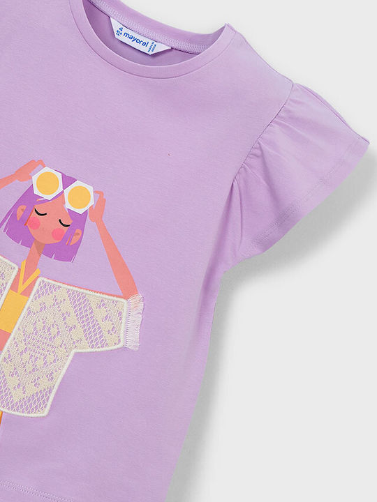 Kids Short-Sleeved Lilac Blouse