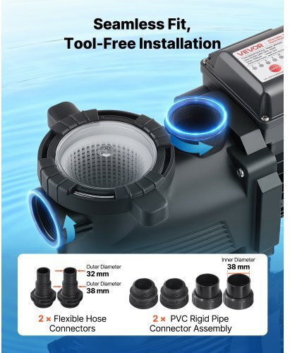 Vevor Single-Phase Pool Water Pump Filter With Maximum Supply 11100 Lt/h