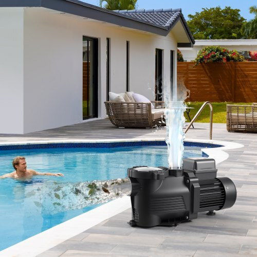 Vevor Pompa De Apă Pentru Piscină Cu Filtru Cu O Singură Fază Cu Alimentare Maximă 14000 Lt/h