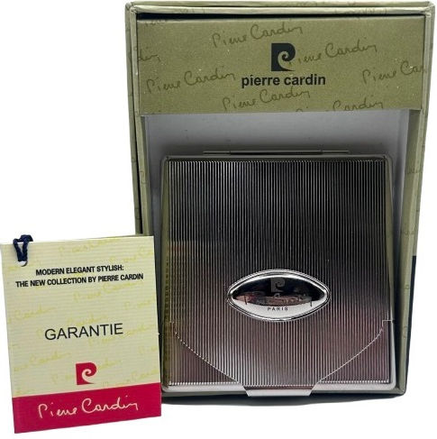 Табакерка За 20 Цигари Pierre Cardin Сребрист Кутия За Подарък 9x9см