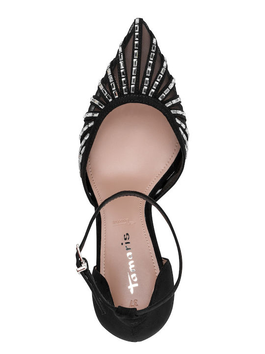 Pumps mit Riemchen & hoher Absatz Schwarz