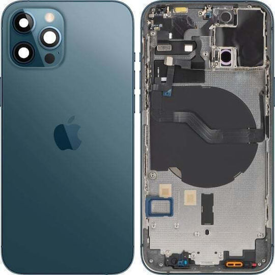 Κάλυμμα Μπαταρίας Apple Iphone 12 Pro Μεσαίο Περίβλημα Μπλε Pacific Blue Ανταλλαγής
