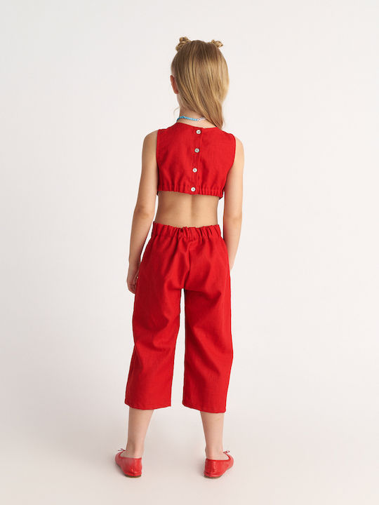 Combinezon din Material Textil pentru Copii Red