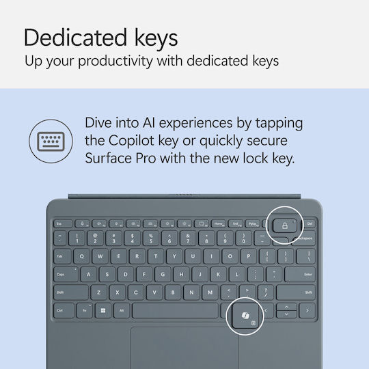 Microsoft Surface Pro Keyboard with Touchpad for Tablet English US Ocean