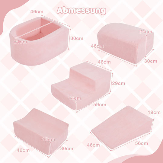 Costway Set made of Fabric Pink