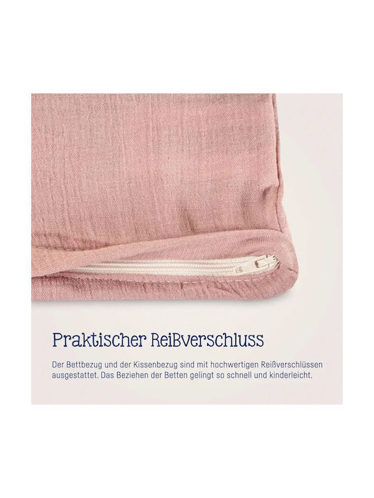 Julius Zöllner Baby Duvet Cover Set With Pillowcase Dusty Rose 100x135cm