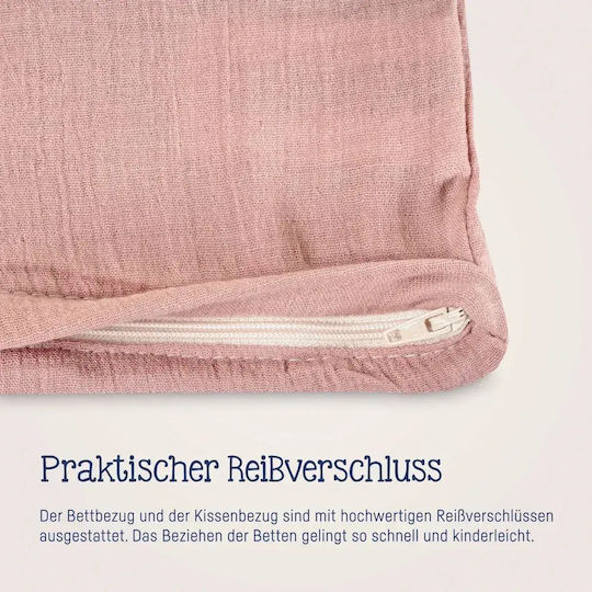 Julius Zöllner Baby Duvet Cover Set With Pillowcase Dusty Rose 100x135cm