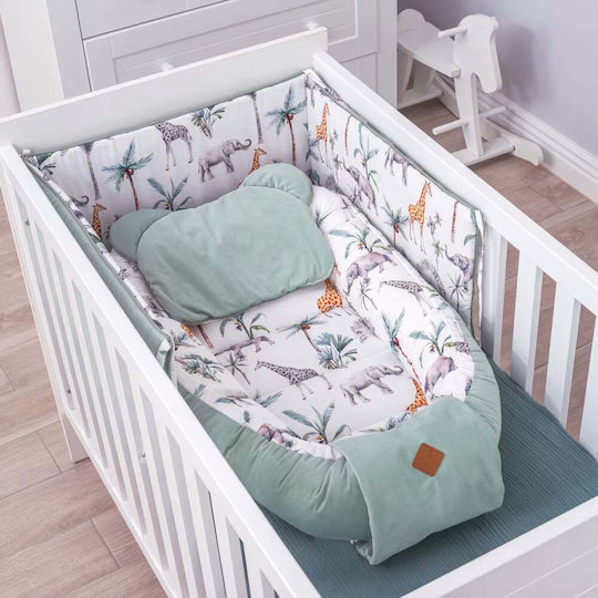 Tuttolina Safari Crib Bumpers Classic Inside Green 30x210cm
