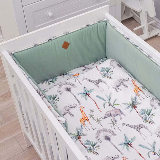 Tuttolina Safari Crib Bumpers Classic Inside Green 30x210cm