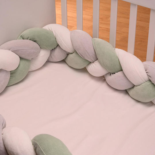 abo Crib Bumpers Braided Inside Turquoise 16x200cm