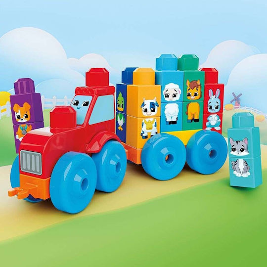 Mega Bloks Τουβλάκια Τρακτέρ με Ζωάκια για 1.5+ Ετών 30τμχ