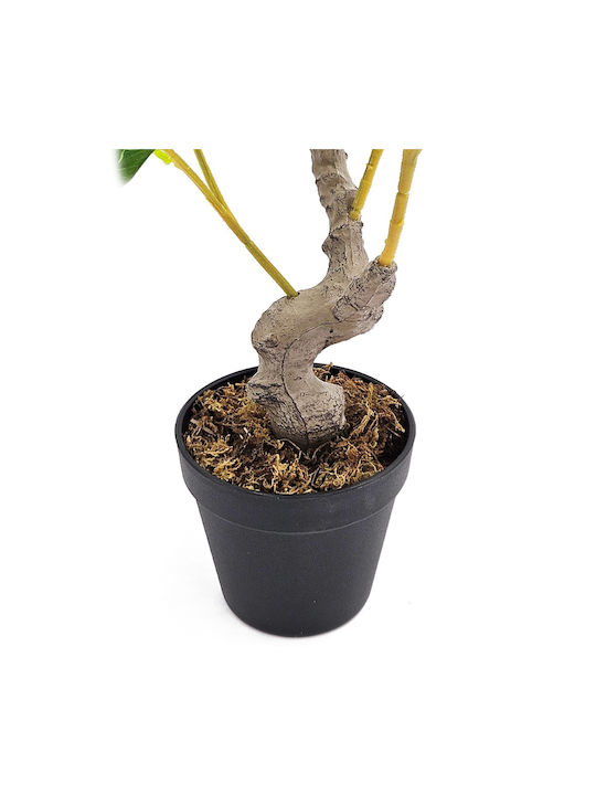 Artekko Zitronenbaum Grünes Künstliches Baum Zitronenbaum in Schwarzer Topf 30x30x80 cm