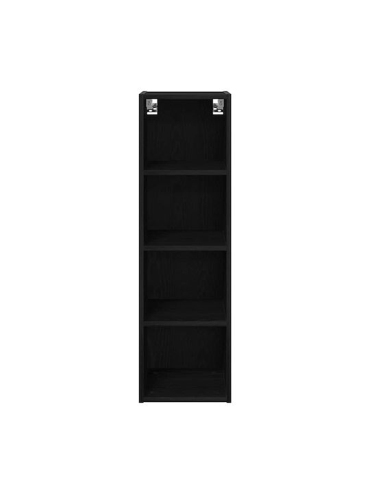 Wandküchenschrank mit Arbeitsplatte Schwarz 30x29.5x100cm