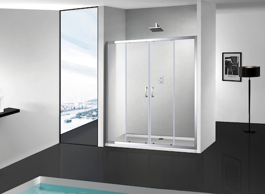 Piccadilly Cabinet Duș cu Glisare Ușă 140-145x185cm Sticlă transparentă Chrome