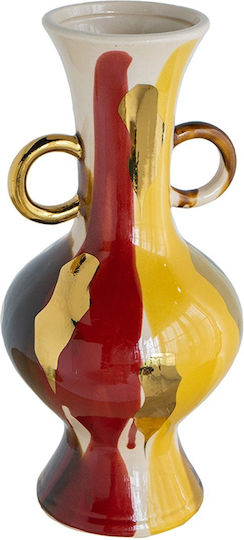 Artekko Βάζο Κεραμικό Ekko Πολύχρωμο Φ16.3xΥ35cm