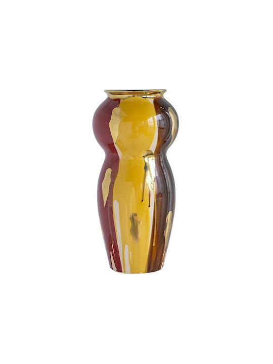 Artekko Ekko Dekorative Keramikvase Mehrfarbig 25,5x25,5x53 cm