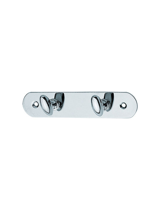 Bronze Art Double Wall-Mounted Bathroom Hook ​14x3cm Inox Silver