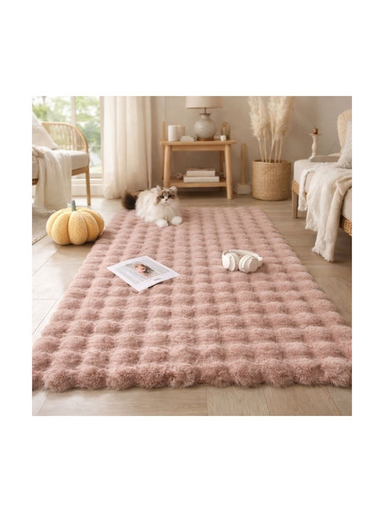 My Home Luxury Αντιολισθητικό Χαλί Διάδρομος Shaggy Ροζ 60x180cm