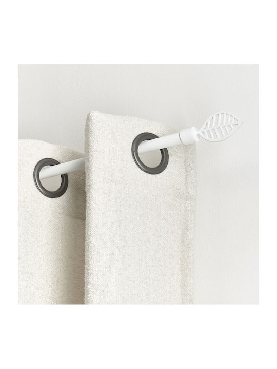 Atmosphera Metallic Single Curtain Pole Leaf Φ16mm 120cm White