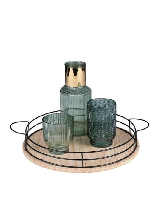 Atmosphera Wooden Round Decorative Tray 35x35x6cm