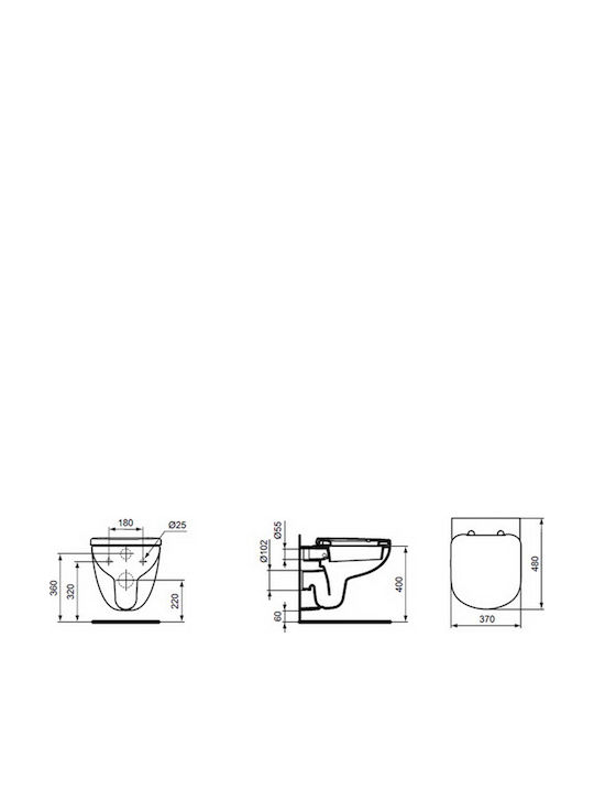 Ideal Standard Tempo Καπάκι Λεκάνης Soft Close από Βακελίτη 39.5x37cm Λευκό