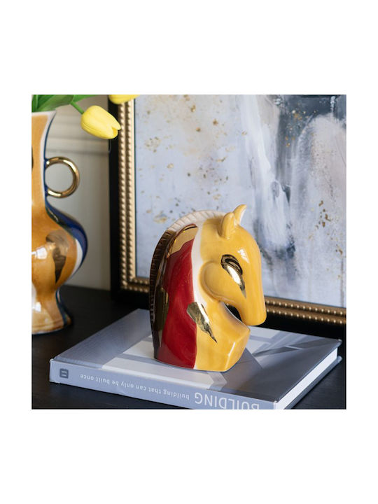 Artekko Ekko Decorative Ceramic Horse Multicolored 14.5x8x18 Cm