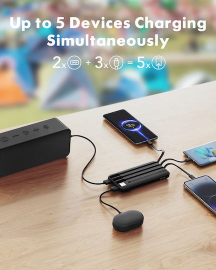 Charmast W2065 Power Bank 20000mAh 20W with 2 USB-A Ports and USB-C Port Power Delivery / Quick Charge 3.0 Black