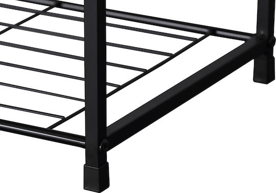 Iris-43 Shoe Rack 3 Shelves Sonoma 63x30x43cm Black Metal Frame