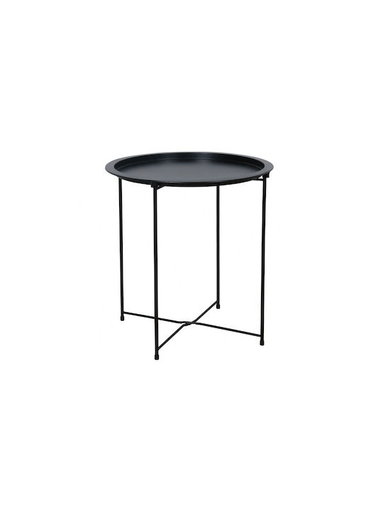 Auxiliary Table for Small Outdoor Spaces Polypropylene with Metal Frame Ranter Black 47x47x51cm