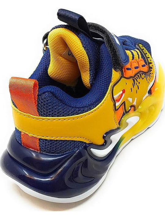 Kinder Sneakers mit Klettverschluss & Lichtern Gelb