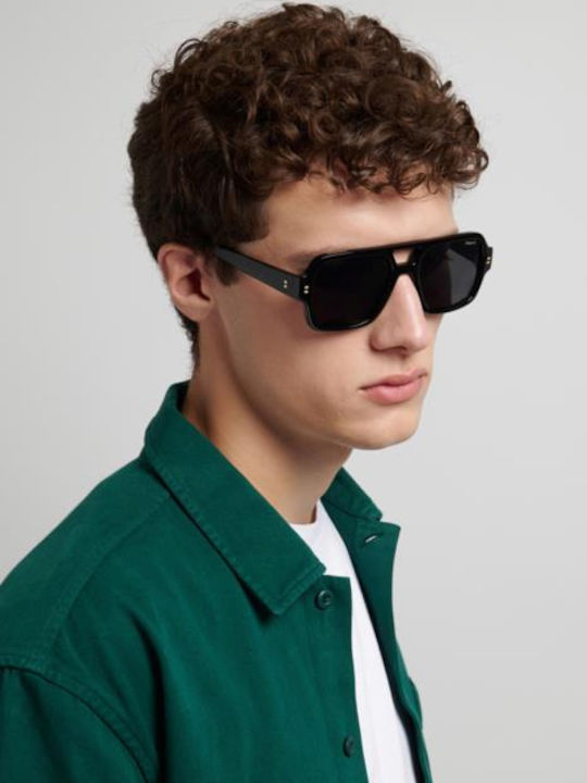 Polaroid Unisex Sunglasses With Black Horn-Rimmed Frame And Grey Lens PLD6250/S/X 807/M9